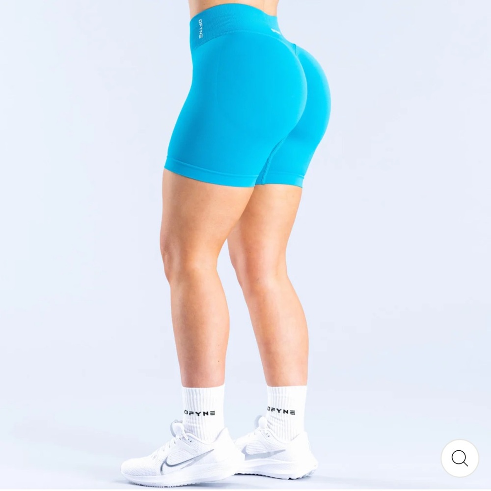 DFYNE Impact Seamless High Rise Shorts 4.5” Glacier Teal Blue Sz S - Picture 2 of 10